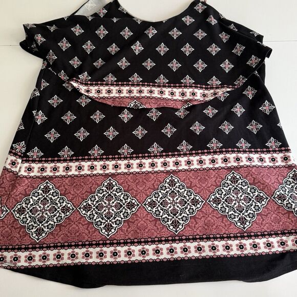 Free Kisses Floral Sleeveless Round Neck Stretch Blouse Size XL - Picture 9 of 9